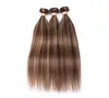 Piano Color Indian Human Hair Bundles Silkeslen Rak 427 Brun Highlight blandat med honung Blond Piano Color Hume Hair Weft Ext2240581