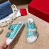 RV transparent thick soled women's summer wear flat bottomed 2021 new fashion net red cool water drill going out slippers