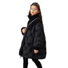 Children Winter Down Cotton Jacket Lamb Wool Girl Long Clothing Kids Black Clothes Thicken Warm Parka Snowsuit Outerwear TZ462 240103