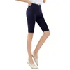 Shorts pour femme femmes longueur au genou élastique couleur unie dames pantalons décontractés Fitness 3-5XL pantalons pantalons Mujer 2024