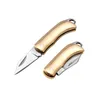 Partihandel Folding Knife Travel Hushållen Portable Mini Pocket Knife Folding Brass Keychain Blade Knife