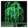 Julekorationer LED Artificial Willow Wee Tree Light Outdoor Use 1152 st -lysdioder 2m höjd Regntät dekoration Drop Delivery Hom Dhyd2