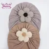 Berets Nishine 1pcs ciepłe kwiaty pullover czapka czapka dzieci dzieci małe czapki turbanowe akcesoria do włosów