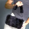 Marsupi Borsa coreana da donna invernale Borsa a secchiello rotonda in pelo di visone importato Moda Banchetto a spalla Pelliccia affascinante