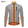 Wosawe Ultralight Reflective Men Cycling Jacket Watertof Riding Running Windbreaker Mix av fluorescerande färgade silverpaneler 240104