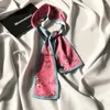 Halsdukar Ms.Flytie Spring and Summer Foreign Style Classic Floral All-Match Small Silk Scarf Women Multifunctional Decorative