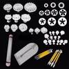 Tools 46 PCS/SET 14 kinds Flower Cake decorating tools Fondant Cake's Mold set With Cakes Smoother Polisher rolling pin brush Cutter Mol