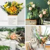 Decoratieve Bloemen 5 STKS Eucalyptus Kunstmatige Bladeren Takken Nep Planten Voor DIY Kerstkrans Bruiloft Jaar Feesttafel Woondecoratie