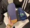 Bokstäver multicolor elfenben glider tofflor glider på tjock botten platt mule plattform sandal kvinnor sommarskor läder strand pool flip flops märke skjutreglage