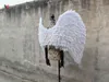 Accessoires de décoration murale créative pour fête d'anniversaire et mariage, grandes ailes d'ange blanches, plumes naturelles, costumes de fée faits à la main, peuvent se plier