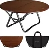 Camp Furniture Round Folding Table Camping Half-fold Portable With Carrying Bag For Indoor & Outdoor Picnic Coffee Barbecue Beach Ca