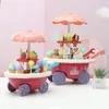 Montessori Toy Ice Cream Machine Zagraj w Tolley Candy Candy z lekkim zabawą supermarket domowy