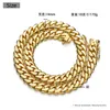 High Quality 18K Yellow Gold Plated 12/14/16mm/18mm20mm 18-24inch Stainless Steel Cuban Chain Necklace Links for Men Women Jewelry