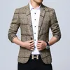 メンズスーツ2024メンズブレザーファッションカジュアルブティックウールスーツジャケット /男性ビジネス格子縞のスリムフィットパーティードレスコート男性服