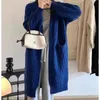 EVNISI Winter Women Thicken Knit Long Cardigan Coat With Pockets Warm Loose Causal Sweater Jacket Ribbed Overcoat 2023 Autumn 240104