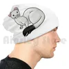 Berets White Ermine Beanies Knit Hat Hip Hop Ranmoi Animal Cute Britain Winter Stubble Fur Ferret Small