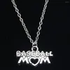 Catene 20 pezzi Collana moda 15x27mm Baseball Mamma Cuore Pendenti Corto Lungo Donna Uomo Colar Regalo Gioielli Girocollo