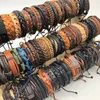 Bracelets Wholesale 10/20/30/50/100Pcs/Lot Vintage Leather Bracelets For Women Men Mix Style Cuff Bangle Jewelry Party Gifts