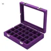 X5QE Jewelry Box Display Storage for case Black Grey Blue Pink 24 240103