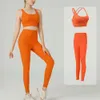 Lu Lu Align Suit 2 pièces femmes Align survêtement nu sentiment noir ensemble de gymnastique Fitness sport soutien-gorge haut court sans couture Leggings femme vêtements de sport Yoga Lemon LL woman