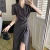 Party Dresses Large Size Womens 2024 Summer Unique Design Feeling Small Waist Show Temperament Cultivate One's Morality Short Sleeve Dress