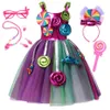 Carnival Candy Dress for Girls Purim Festival Fancy Lollipop Costume Children Summer Tutu Dresses Dressy Party Ball Gown 240104