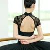 Scene Wear Ballet Leotards for Women Ballerina Dance Leotard Adult Lace Classic Costumes Short Sleeve Swims Dancing Dancewear