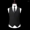 Herenvesten Hoge kwaliteit herenkostuums Vest Casual zakelijke kleding Jas met enkele rij knopen Grijs zwart pakvest