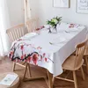 Modern Dining Chair Cover Watercolor Painting Pink Flowers Print Chair Covers Home Table Cover Chairs for Kitchen Tablecloth 240104