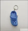 Nyckelringar smycken anpassad 1 st söt 3d mini eva strandhål liten sko nyckelring flicka presentväska tillbehör dekoration keyring fl9866089