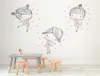 3 pièces/ensemble mignon Ballet filles danse Stickers muraux drôle dessin animé danseurs sticker mural pour enfants chambres chambre décor à la maison JH2017 Y2001034018630