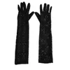 أزياء خمسة إصبع قفازات سوداء سوداء مصممة رسائل سيدات طباعة الدانتيل المطرز الدانتيل يقود القفازات