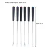 Forks 6Pcs Long Handle Fruit Dessert Metal Barbecue Skewers Roasting Stick Household Pot Kitchen Gadget