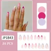 Falska naglar Glossy Almond Fake Nail DIY Semi Transparent full täckning med limflikar för dagliga kontor rutinuppgifter