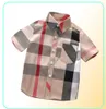 Fashion Toddler Kids Boy Summer Short Sleeve Plaid Shirt Designer Button Shirt Tops Clothes 28 Y358S2773129