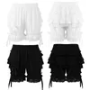 Women's Shorts Vintage Lace Lolita Style Short Pants Women Bloomers Latern Pumpkin Layered Ruffles High Elastic Waist Underskirts