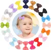 Prix de gros en vrac 200 pc/lot 2 filles solide ruban gros-grain pinces à cheveux ruban arc à cheveux avec clips pour enfants filles chapeaux 240104