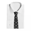 Bow Ties akwarelowe nietoperze szary na czarnym klasycznym wydrukowanym poliestrowym poliestrowym 8 -cm Szerokość krawat Cosplay Party