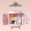 Makeup Storage Box Make Up Skincare Holder Jewelry Bag Cosmetics Organizer Plastbehållare för badrumsrodbord Hem 240103