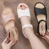 Sandals Middle Aged Mom Summer Women's Slippers Flat Heel Soft Sole Elderly Women Shoes