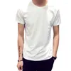Trajes para hombres A2078 Camoder de algodón Camiseta informal Slim Manga corta Color sólido M/L/XL/2XL/3XL