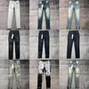 Jeans Hot Sale Mens Roxo Jeans Designer Empilhados Calças Longas Ksubi Rasgado High Street Marca Patch Buraco Denim Reta Moda Streetwear