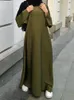 Ramadan Eid Satin Abaya Dubaï Turquie Flare Manches Musulman Hijab Robe Plaine Fermée Abayas pour Femmes Islamique Vêtements Kaftan Robe 240103