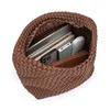 Evening Bags Neoprene Leather Woven Underarm Bag Pure Hand-woven Basket Design Large Capacity Shoulder Commuter Classic Handbag