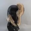 Genuine Silver Fox Fur Hat with Ear Flaps Real Natural Caps for Russian Women Bomber Hats Trapper Cap Leather Top 240103