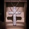 collier long pendentif zircon cz partage croix de mariage pour femmes bijoux hiphop