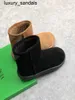 Botteg Venets Snap Snow Boots con vera pelle scamosciata di vacchetta e peluche caldo breve trendQQ