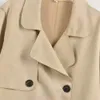 Otoño/Invierno ropa de mujer con cinturón temperamento de doble botonadura abrigo cortavientos con textura de ante suelto 240104