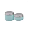 Storage Bottles Refill Bottle Cream Containers Lidht Blue 100G 120G 150G 200G 250G Empty Cosmetic Hair Mask Pots Plastic Jars With Aluminum