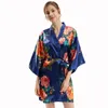 Damska twórczość na pannę młodą szat Kimono Kobiet szlafrok suknia Rayon Nightgown Loungewear Wedding Summer Home Dress Sukienka intymna bielizna